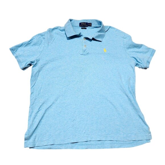 Polo Ralph Lauren‎ M Classic Fit Blue Short Sleeve Polo Shirt Mens Cotton Blend - Picture 7 of 7